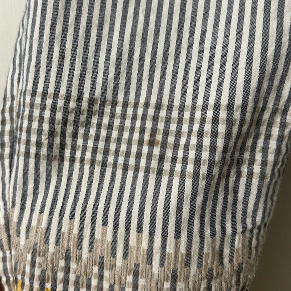 Anthropologie Cartonnier striped embroidered cropped pant 0 - Picture 6 of 13